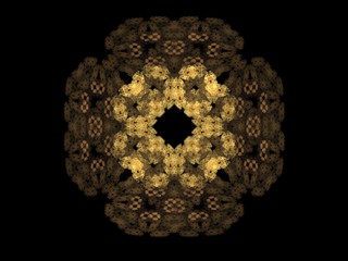 Abstract fractal with gold pattern