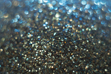 Close-up of Christmas balls with shiny bokeh