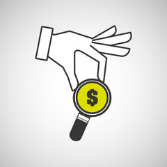 hand putting search money vector illustration eps 10