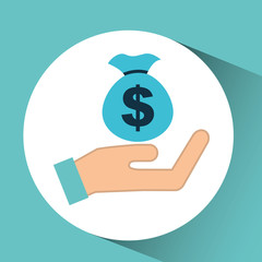 hand concept save bag money vector illustration eps 10