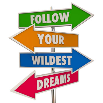 Follow Your Wildest Dreams Hopes Desires Signs 3d Illustration