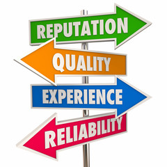 Reputation Quality Experience Reliability Trust Signs 3d Illustr