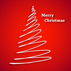 Abstract White Christmas Tree easy all editable