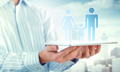 Family insurance on tablet