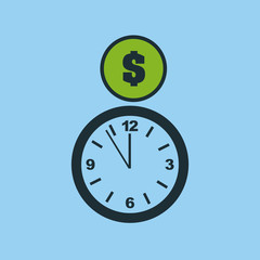 hand hold clock money time vector illustration eps 10