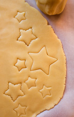 butter pastry cut in little stars for decoration