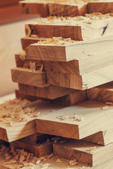 background with planks of wood shavings. wood construction material for background and texture....