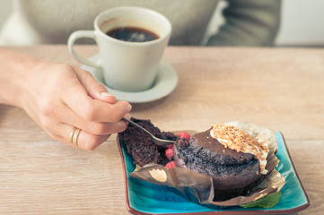 coffee with a muffin for Breakfast