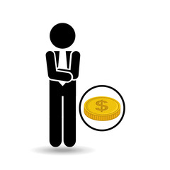 silhouette businessman concept with vector illustration eps 10