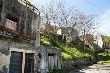 Street of history abandoned town in old Aliano