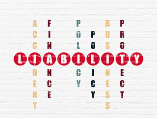 Insurance concept: Liability in Crossword Puzzle