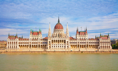 BUDAPEST, HUNGARY - SEPTEMBER 22, 2012 : The parliament neo-gothic building.