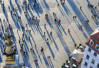 Foto auf Glas View from top on the Neumarkt square in Dresden, Germany. © velishchuk