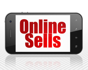 Advertising concept: Smartphone with Online Sells on display