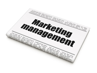 Advertising concept: newspaper headline Marketing Management