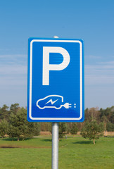 electric car parking sign