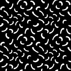 Vector graphic abstract geometry memphis style pattern. black and white seamless geometric background . subtle pillow and bed sheet design. unique art deco. hipster fashion print