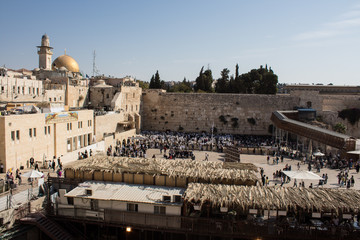 Fototapeta premium view of Western Wall on Succot