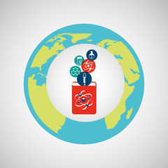 eco science research equipment lab icon vector illustration eps 10