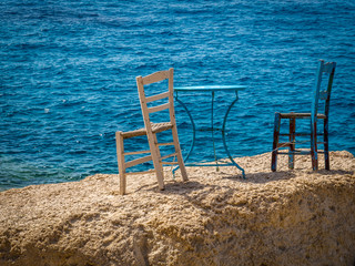 Empty Chairs With a View of The Mediterranean