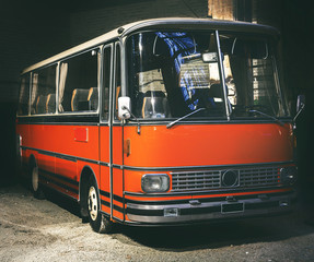 Retro style bus. Toned. Selective focus.