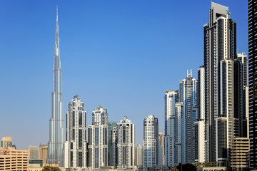 Fototapeta na wymiar Buildings in Downtown Dubai - Burj Khalifa