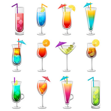 Classic Alcohol Cocktails Set