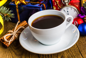A cup of coffee holidays, winter, christmas, hot drinks