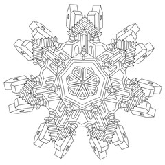 Vector zen art illustration. outline city