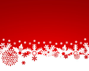 Christmas red background with snowflakes