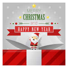 Merry Christmas and Happy New Year greeting card , vector , illustration