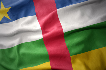 waving colorful flag of central african republic.