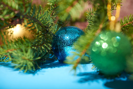 Christmas tree and Christmas toys as backgrounds