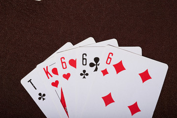 Russian poker cards with money