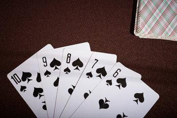 Russian poker cards with money