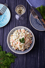 Traditional Russian Christmas and New year salad 