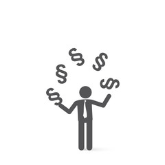 Justice metaphors - Business man juggling with section marks.