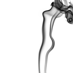 smoke abstract shaped like a woman naked body isolated on a whit