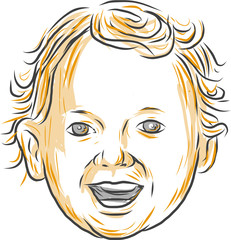 Caucasian Toddler Smiling Drawing