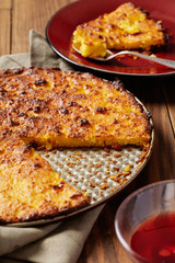 cheese cake in a baking tin