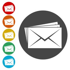 Letter icon, Mail icon set