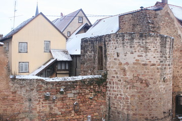 Stadtmauer in Obernai-Elsass