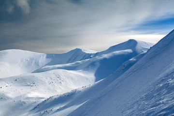 Carpathian mountains in winter. Winter landscape taken in mountains.