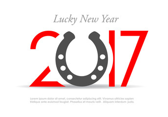 Lucky new year 2017, greeting card idea
