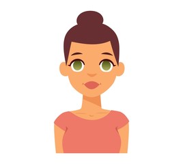 Smiling woman vector illustration.
