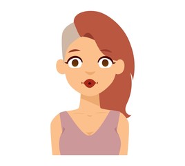 Smiling woman vector illustration.