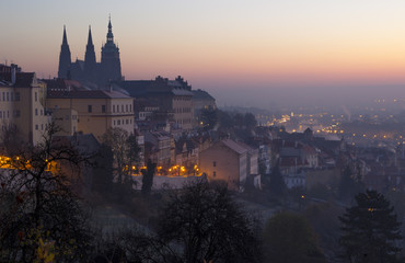 Obraz premium Frosty morning in Prague, Czech Republic