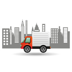 delivery car city background design vector illustration eps 10