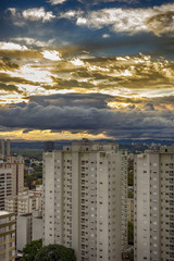 HDR photo of the city Sao Jose dos Campos - Sao Paulo, Brazil - with cloudy sky at sunset