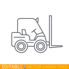 Forklift editable outline sketch icon.